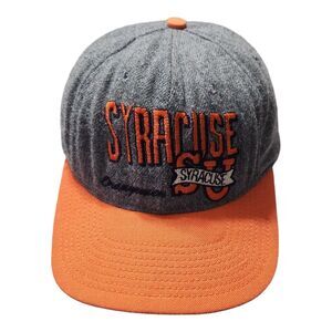 Syracuse University Snapback Hat Grey‎ Orange Wool Blend Retro NCAA Cap
